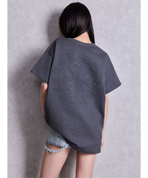 GYDA（ジェイダ）の「sacred edge cross emboss BIG Tシャツ（Tシャツ/カットソー・レディース・オフホワイト/ブラック/チャコールグレー・FREE）」の18枚目の写真