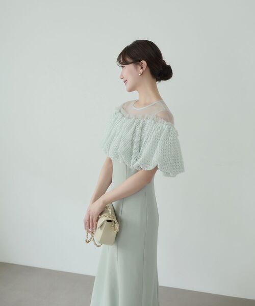 cle blatt(クレブラット)の「レースバルーンオフショルダードレス(ドレス・レディース・ピンク/ミント・SMALL/MEDIUM)」の7枚目の写真