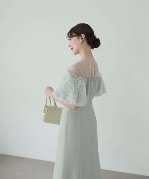 cle blatt(クレブラット)の「レースバルーンオフショルダードレス(ドレス・レディース・ピンク/ミント・SMALL/MEDIUM)」の8枚目の写真