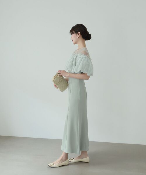 cle blatt(クレブラット)の「レースバルーンオフショルダードレス(ドレス・レディース・ピンク/ミント・SMALL/MEDIUM)」の10枚目の写真