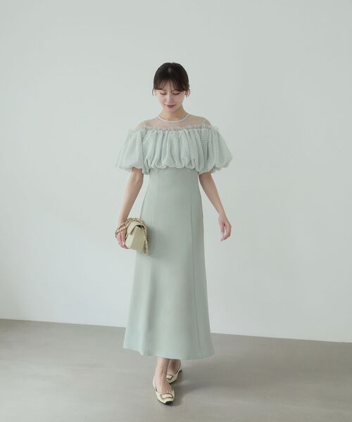 cle blatt(クレブラット)の「レースバルーンオフショルダードレス(ドレス・レディース・ピンク/ミント・SMALL/MEDIUM)」の11枚目の写真
