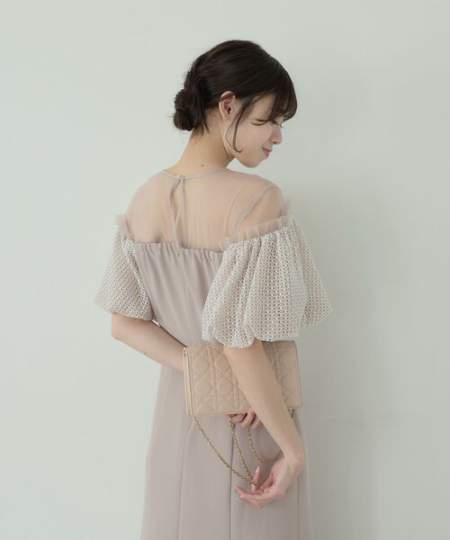 cle blatt(クレブラット)の「レースバルーンオフショルダードレス(ドレス・レディース・ピンク/ミント・SMALL/MEDIUM)」の15枚目の写真