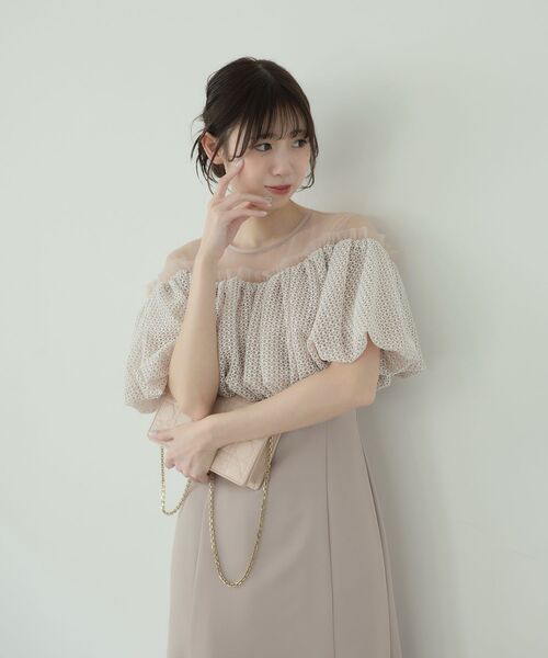 cle blatt(クレブラット)の「レースバルーンオフショルダードレス(ドレス・レディース・ピンク/ミント・SMALL/MEDIUM)」の16枚目の写真