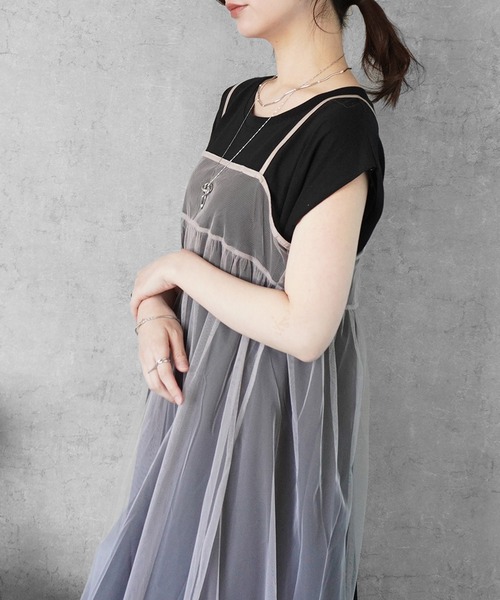 SELECT LEVERY(セレクトリベリー)の「綿100%天竺ノースリーブロングワンピース(ワンピース・レディース・ブラック/グレイッシュベージュ・MEDIUM)」の18枚目の写真