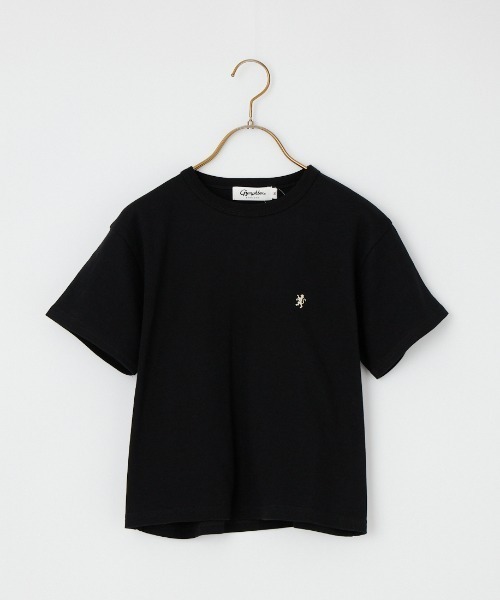 GYMPHLEX（ジムフレックス）の「[GYMPHLEX/ジムフレックス] ワンポイントロゴ刺繍 ショート丈Tシャツ（Tシャツ/カットソー・レディース・ブラック/ホワイト/ライトグレー・14）」の2枚目の写真