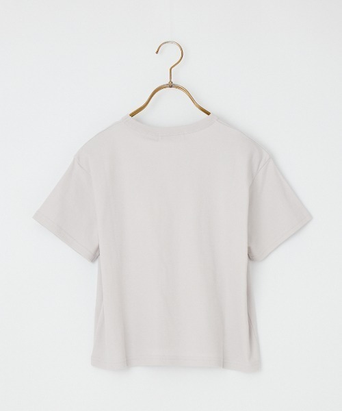 GYMPHLEX（ジムフレックス）の「[GYMPHLEX/ジムフレックス] ワンポイントロゴ刺繍 ショート丈Tシャツ（Tシャツ/カットソー・レディース・ブラック/ホワイト/ライトグレー・14）」の5枚目の写真