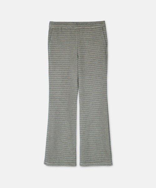 SEAGREEN(シーグリーン)の「SEAGREEN(シーグリーン) PILE BORDER FLARE PANTS パイルボーダーフレアパンツ(その他パンツ・レディース・ネイビー/イエロー・1/2)」の2枚目の写真