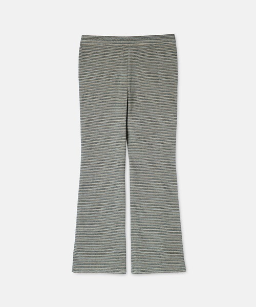 SEAGREEN(シーグリーン)の「SEAGREEN(シーグリーン) PILE BORDER FLARE PANTS パイルボーダーフレアパンツ(その他パンツ・レディース・ネイビー/イエロー・1/2)」の3枚目の写真