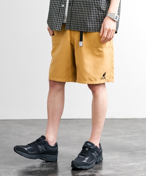 KANGOL(カンゴール)の「KANGOL カンゴール 別注コラボ 接触冷感水陸両用クライミングショートパンツ(その他パンツ・メンズ・ブラック/オリーブ/レオパード/マスタード/ネイビー/ベージュ/ブラック系/パープル・L/M/XL)」の7枚目の写真
