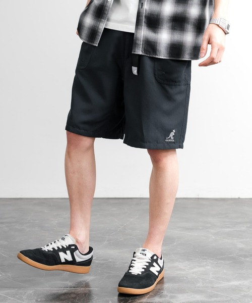 KANGOL(カンゴール)の「KANGOL カンゴール 別注コラボ 接触冷感水陸両用クライミングショートパンツ(その他パンツ・メンズ・ブラック/オリーブ/レオパード/マスタード/ネイビー/ベージュ/ブラック系/パープル・L/M/XL)」の2枚目の写真