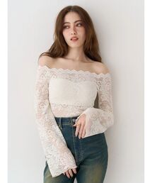 EVRIS | スカラップオフショルレーストップス　春服(シャツ/ブラウス)