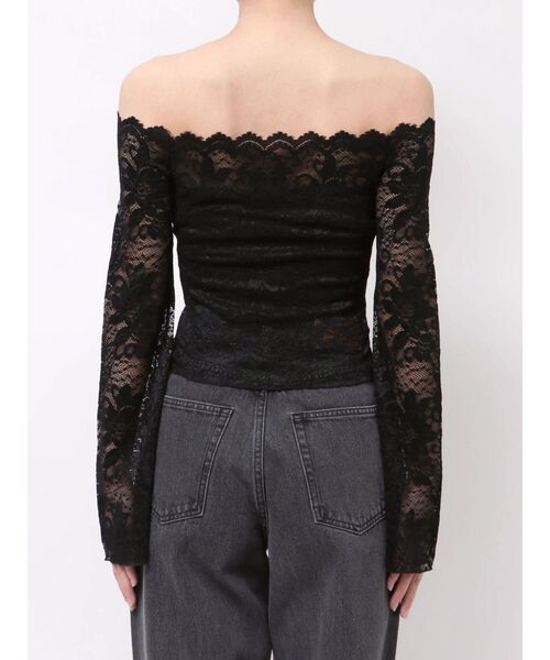 EVRIS（エヴリス）の「スカラップオフショルレーストップス　春服（シャツ/ブラウス・レディース・ブラック/ホワイト・FREE）」の13枚目の写真