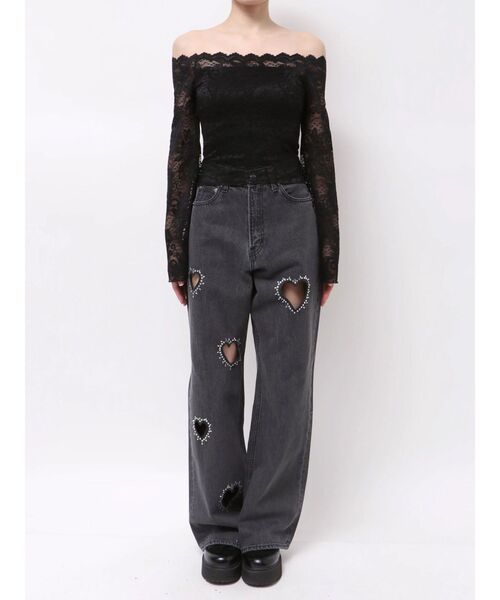 EVRIS（エヴリス）の「スカラップオフショルレーストップス　春服（シャツ/ブラウス・レディース・ブラック/ホワイト・FREE）」の18枚目の写真