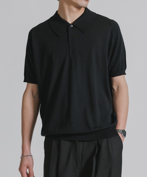 JOHN SMEDLEY/ジョンスメドレー MONROE TIPPED SHIRT FC SS ウール