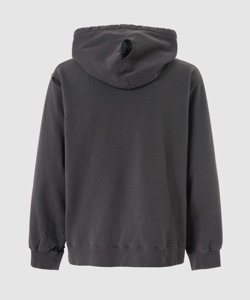 FACETASM（ファセッタズム）の「DAMAGED HOODIE（パーカー・メンズ・ブラウン/チャコールグレー・3/4）」の3枚目の写真
