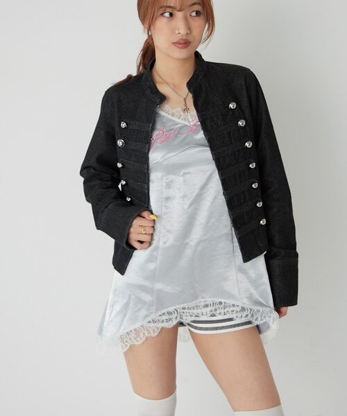 WHO'S WHO gallery（フーズフーギャラリー）の「ロゴサテンキャミワンピ(ドット柄/無地)（ワンピース・レディース・ブラック/グレー/オフホワイト/ネイビー・FREE）」の14枚目の写真