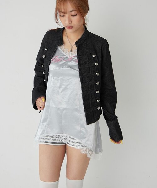 WHO'S WHO gallery（フーズフーギャラリー）の「ロゴサテンキャミワンピ(ドット柄/無地)（ワンピース・レディース・ブラック/グレー/オフホワイト/ネイビー・FREE）」の17枚目の写真