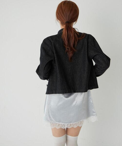 WHO'S WHO gallery（フーズフーギャラリー）の「ロゴサテンキャミワンピ(ドット柄/無地)（ワンピース・レディース・ブラック/グレー/オフホワイト/ネイビー・FREE）」の18枚目の写真