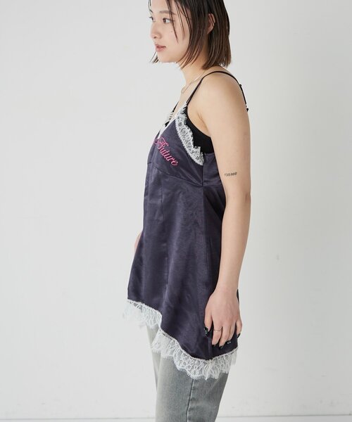 WHO'S WHO gallery（フーズフーギャラリー）の「ロゴサテンキャミワンピ(ドット柄/無地)（ワンピース・レディース・ブラック/グレー/オフホワイト/ネイビー・FREE）」の22枚目の写真