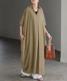 隠し上手。 スキッパーシャツワンピース