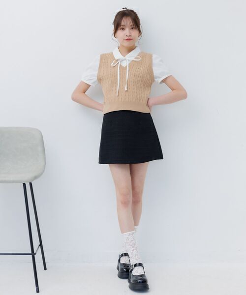 ems excite（エムズエキサイト）の「ベストドッキングBL（シャツ/ブラウス・レディース・ダークグレー/ダークブルー/キャメル・FREE）」の6枚目の写真