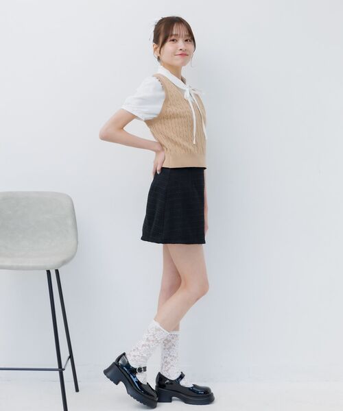 ems excite（エムズエキサイト）の「ベストドッキングBL（シャツ/ブラウス・レディース・ダークグレー/ダークブルー/キャメル・FREE）」の7枚目の写真