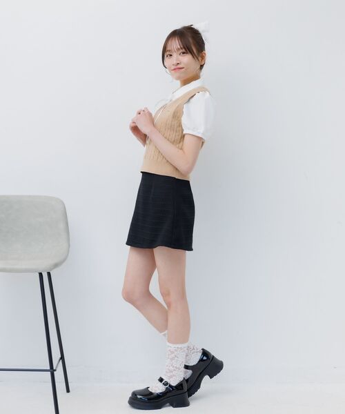 ems excite（エムズエキサイト）の「ベストドッキングBL（シャツ/ブラウス・レディース・ダークグレー/ダークブルー/キャメル・FREE）」の9枚目の写真