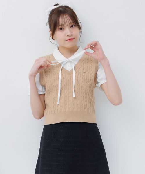 ems excite（エムズエキサイト）の「ベストドッキングBL（シャツ/ブラウス・レディース・ダークグレー/ダークブルー/キャメル・FREE）」の10枚目の写真