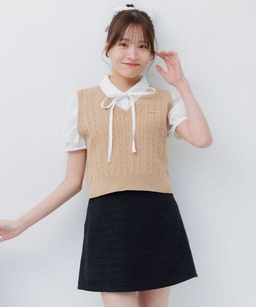 ems excite（エムズエキサイト）の「ベストドッキングBL（シャツ/ブラウス・レディース・ダークグレー/ダークブルー/キャメル・FREE）」の11枚目の写真