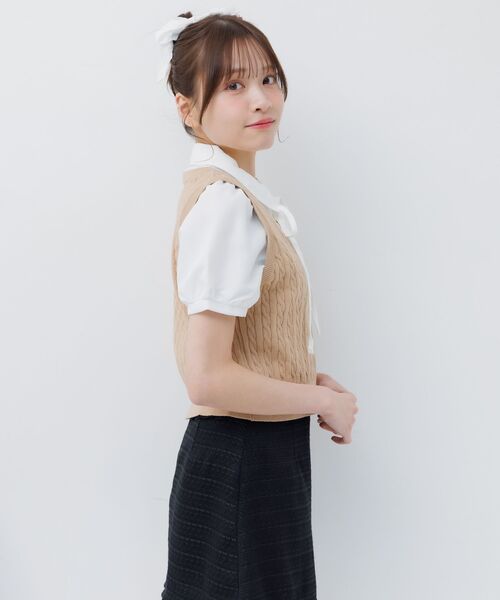 ems excite（エムズエキサイト）の「ベストドッキングBL（シャツ/ブラウス・レディース・ダークグレー/ダークブルー/キャメル・FREE）」の12枚目の写真