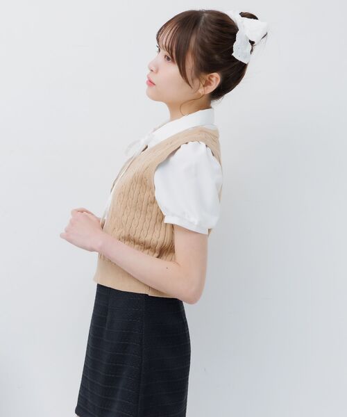 ems excite（エムズエキサイト）の「ベストドッキングBL（シャツ/ブラウス・レディース・ダークグレー/ダークブルー/キャメル・FREE）」の14枚目の写真