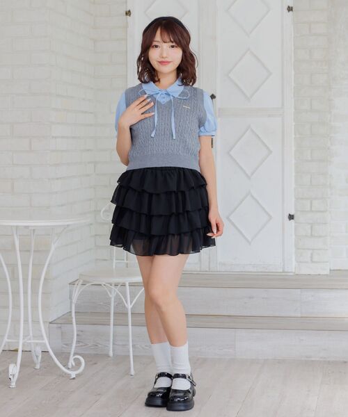 ems excite（エムズエキサイト）の「ベストドッキングBL（シャツ/ブラウス・レディース・ダークグレー/ダークブルー/キャメル・FREE）」の18枚目の写真