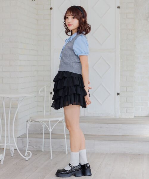 ems excite（エムズエキサイト）の「ベストドッキングBL（シャツ/ブラウス・レディース・ダークグレー/ダークブルー/キャメル・FREE）」の21枚目の写真