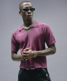 ANDER HUNK（アンダーハンク）の「Studs Design Skipper Polo / スタッズデザインスキッパーポロ（ニット/セーター）」