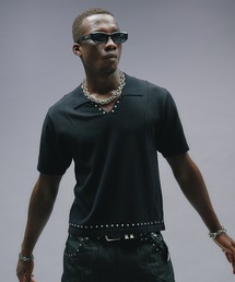 ANDER HUNK（アンダーハンク）の「Studs Design Skipper Polo / スタッズデザインスキッパーポロ（ニット/セーター）」