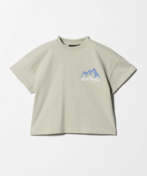 WILD THINGS(ワイルドシングス)の「【別注】<WILD THINGS> マウンテン ショートスリーブ Tシャツ / キッズ 110cm-130cm(Tシャツ/カットソー・キッズ・ダークグレー/イエロー/オリーブ・XS(110-120cm)/S(120-130cm))」の3枚目の写真