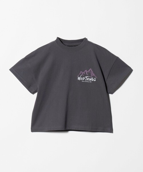 WILD THINGS(ワイルドシングス)の「【別注】<WILD THINGS> マウンテン ショートスリーブ Tシャツ / キッズ 110cm-130cm(Tシャツ/カットソー・キッズ・ダークグレー/イエロー/オリーブ・XS(110-120cm)/S(120-130cm))」の2枚目の写真
