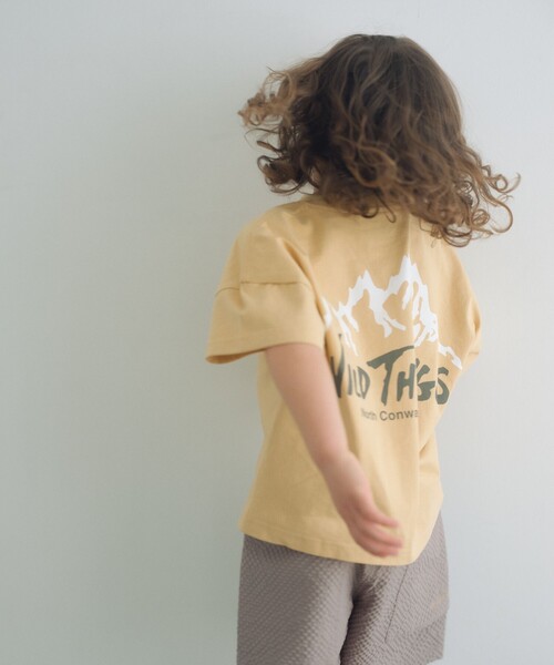WILD THINGS(ワイルドシングス)の「【別注】<WILD THINGS> マウンテン ショートスリーブ Tシャツ / キッズ 110cm-130cm(Tシャツ/カットソー・キッズ・ダークグレー/イエロー/オリーブ・XS(110-120cm)/S(120-130cm))」の4枚目の写真