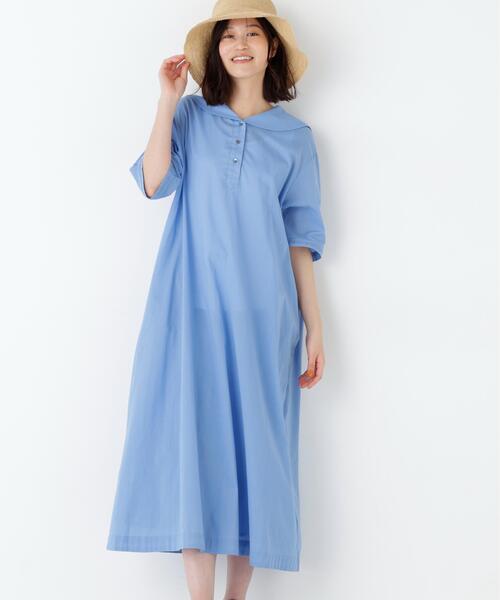 ◆インド刺繍セーラーカラーワンピース