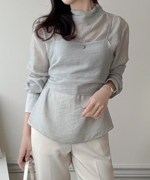 Doula Doula | ビスチェドッキングハイネックシアーブラウス(シャツ/ブラウス)