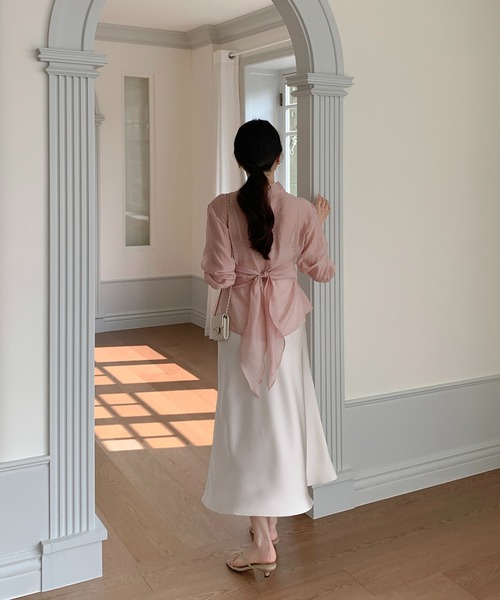 Doula Doula（ドゥーラドゥーラ）の「ビスチェドッキングハイネックシアーブラウス（シャツ/ブラウス・レディース・グレー/ピンク・FREE）」の22枚目の写真