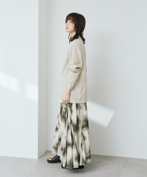 RIVE DROITE（リヴドロワ）の「予約【à Nice （ア ・ニース）】タイダイプリントギャザースカート（スカート・レディース・ネイビー/ベージュ・38/36）」の5枚目の写真