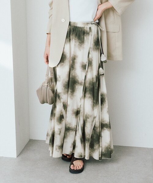 RIVE DROITE（リヴドロワ）の「予約【à Nice （ア ・ニース）】タイダイプリントギャザースカート（スカート・レディース・ネイビー/ベージュ・38/36）」の7枚目の写真