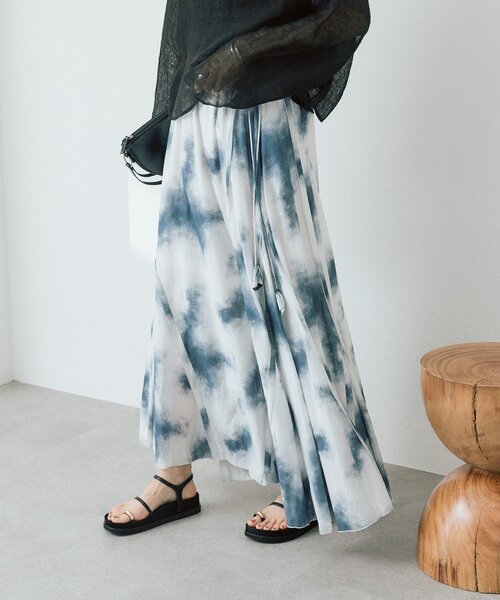 RIVE DROITE（リヴドロワ）の「予約【à Nice （ア ・ニース）】タイダイプリントギャザースカート（スカート・レディース・ネイビー/ベージュ・38/36）」の19枚目の写真