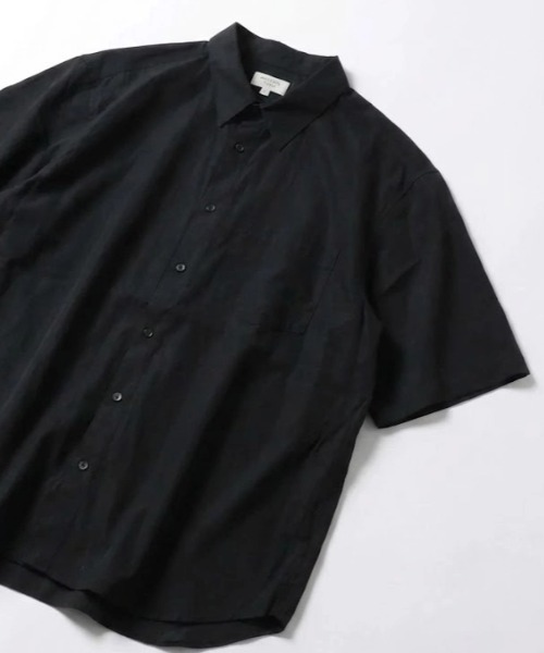 MARUKAWA（マルカワ）の「2026SS リネンミックス 接触冷感 レギュラーカラー半袖シャツ / リラックスフィット（シャツ/ブラウス・メンズ・ブラウン/ベージュ/ブラック/カーキ・M/L/LL）」の8枚目の写真