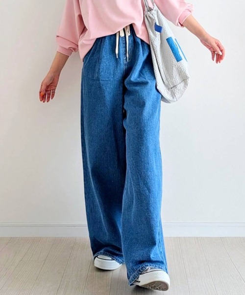 notch.(ノッチ)の「【notch.by yui】デニムイージーパンツ(デニムパンツ・レディース・ブルー/ネイビー・TM/M)」の3枚目の写真