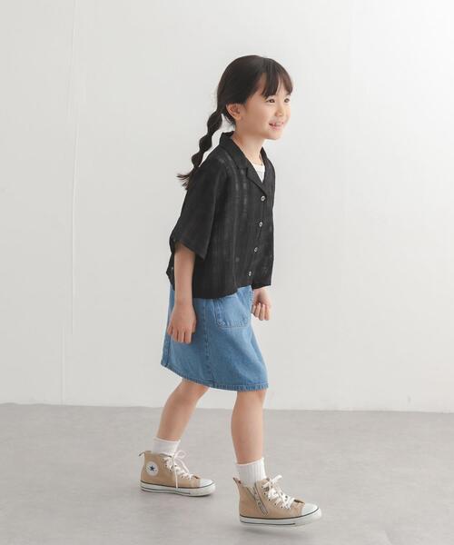 URBAN RESEARCH DOORS(アーバンリサーチドアーズ)の「シアーチェックオープンカラーシャツ(KIDS)(Tシャツ/カットソー・キッズ・ミント/ブラック・120/135)」の8枚目の写真