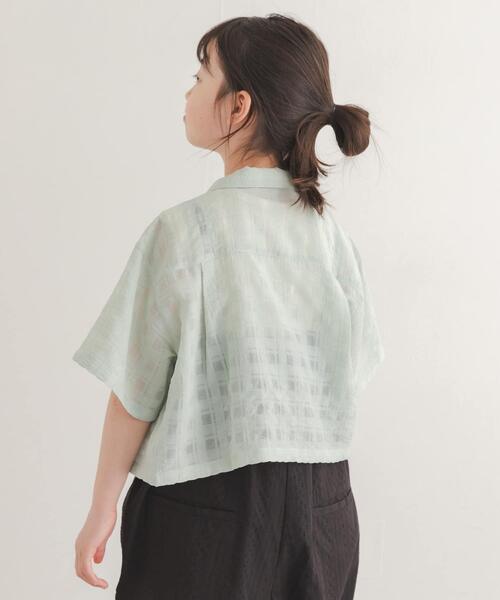 URBAN RESEARCH DOORS(アーバンリサーチドアーズ)の「シアーチェックオープンカラーシャツ(KIDS)(Tシャツ/カットソー・キッズ・ミント/ブラック・120/135)」の17枚目の写真