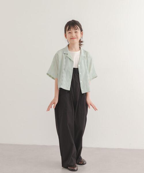 URBAN RESEARCH DOORS(アーバンリサーチドアーズ)の「シアーチェックオープンカラーシャツ(KIDS)(Tシャツ/カットソー・キッズ・ミント/ブラック・120/135)」の18枚目の写真