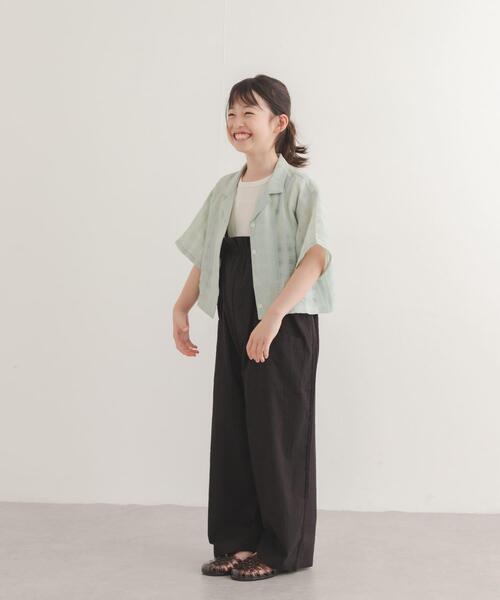URBAN RESEARCH DOORS(アーバンリサーチドアーズ)の「シアーチェックオープンカラーシャツ(KIDS)(Tシャツ/カットソー・キッズ・ミント/ブラック・120/135)」の19枚目の写真